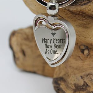 Spinning Heart Adoption Key Chain - Many Hearts One Beat