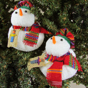 Guatemalan Snowman Ornament - Many Hearts One Beat