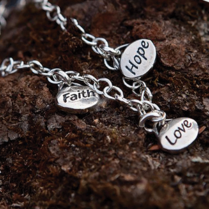 Faith, Hope and Love Bracelet - Many Hearts One Beat