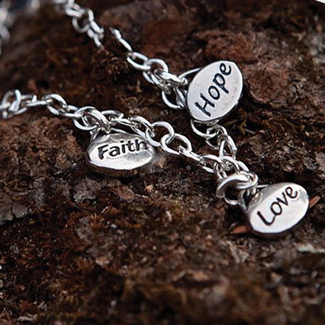 Faith, Hope and Love Bracelet - Many Hearts One Beat